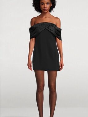 ANINE BING Off-Shoulder mini Black Dress never worn,  new cute and classic dress
